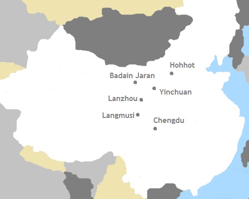 Kaart China - Binnen Mongolië