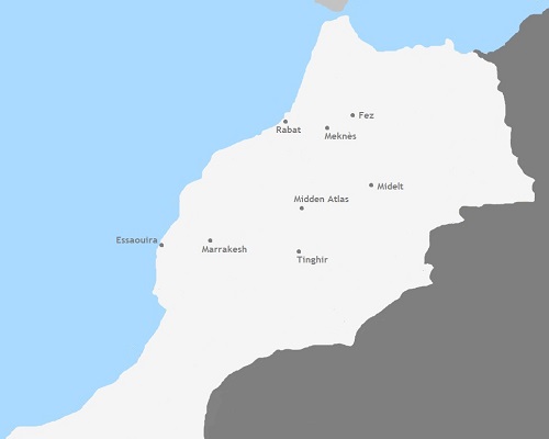Kaart Marokko