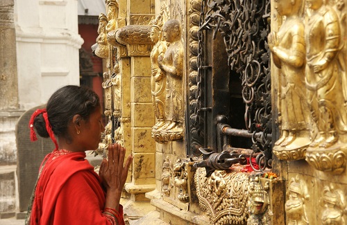 Kathmandu Tempel - bidden