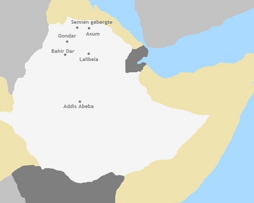 Kaart Ethiopië