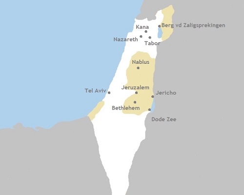 Kaart Israël voorbeeldreis