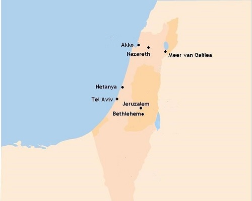 Kaart Israël en de Palestijnse gebieden